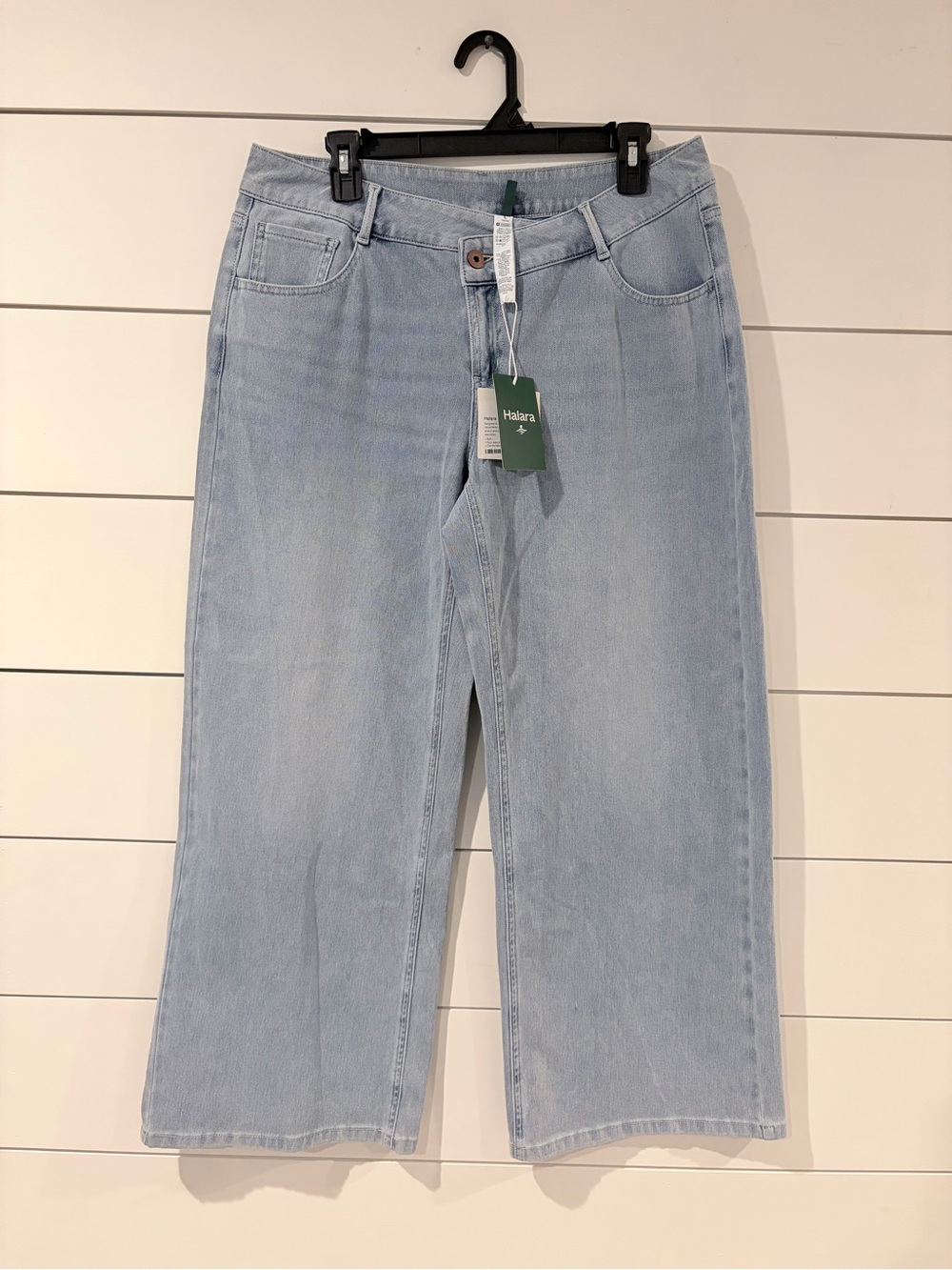 NWT Halara Flex Denim Wide Leg Jeans L Light Wash Y2K Coastal Grandmacore
